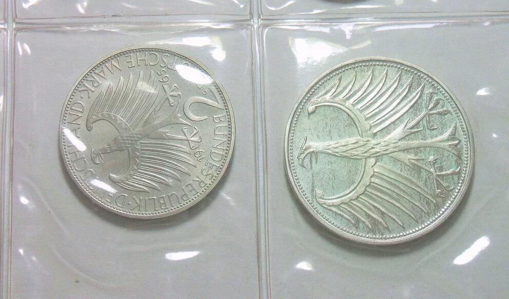 8枚套 联邦德国1965年G版1芬尼-5马克银币 精制版 发行量仅1000多
