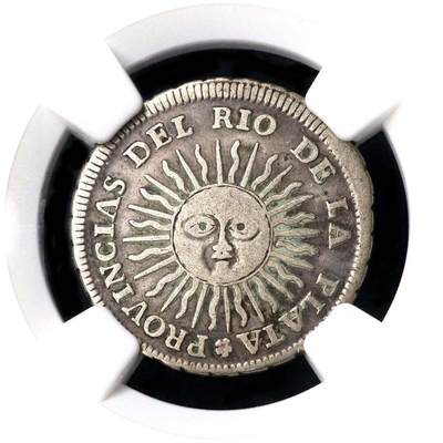 1813年阿根廷独立战争太阳银币NGC评级b17-4 - 1813年阿根廷独立战争太阳银币NGC评级b17-4