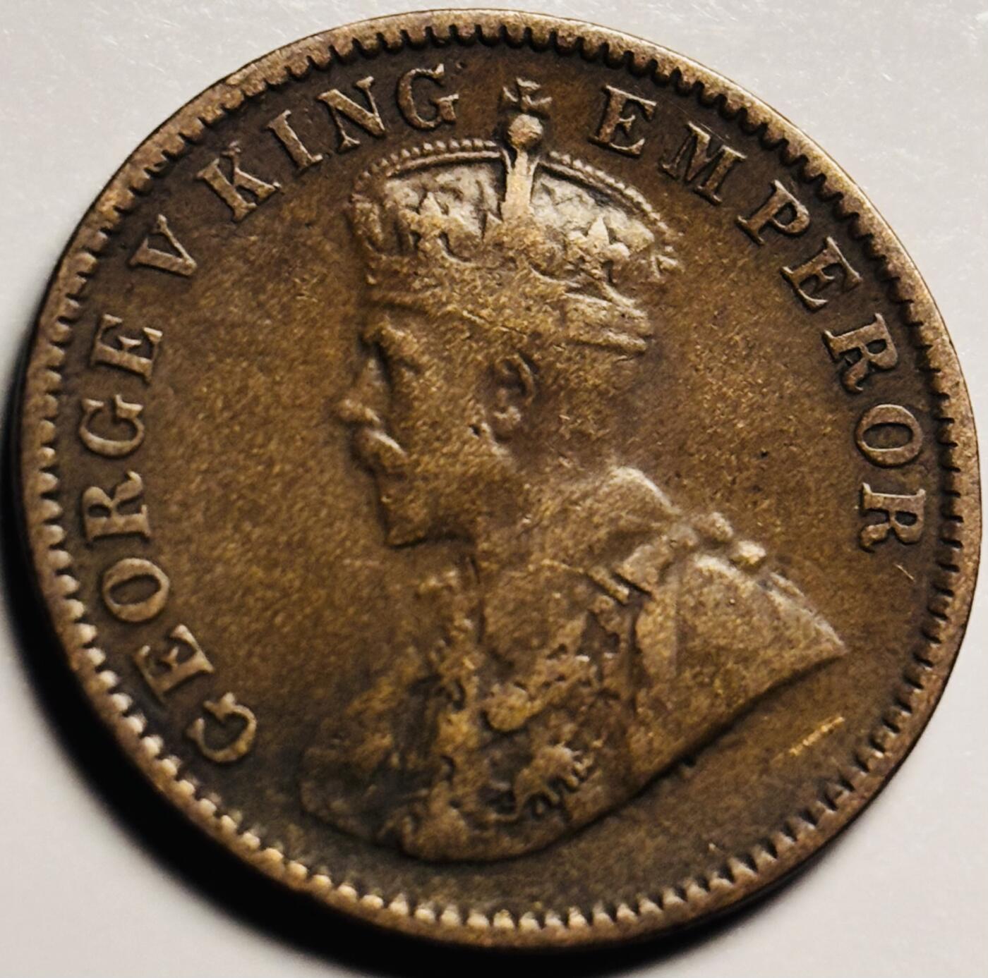 文馨钱币收藏第 233 场 极美品 1935 年英属印度皇帝乔治五世 1/4 安娜铜币