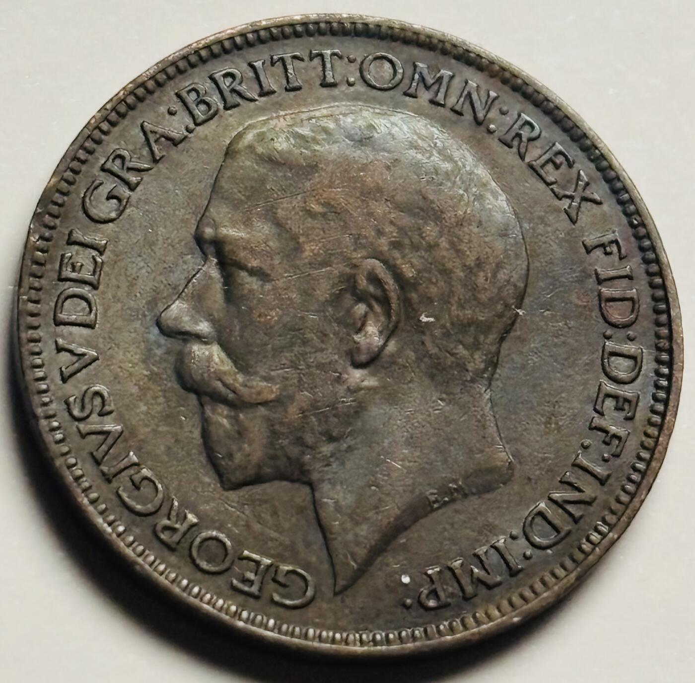文馨钱币收藏第 233 场 1924 年英国乔治五世版法新铜币