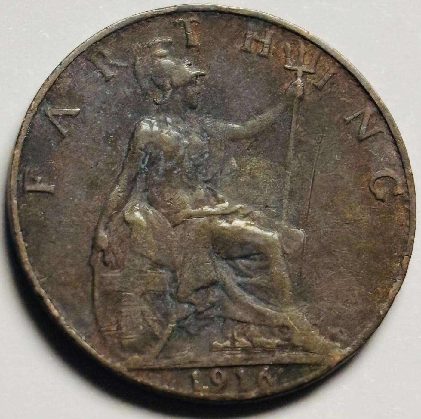 文馨钱币收藏第 233 场 1916 年英国乔治五世版法新铜币