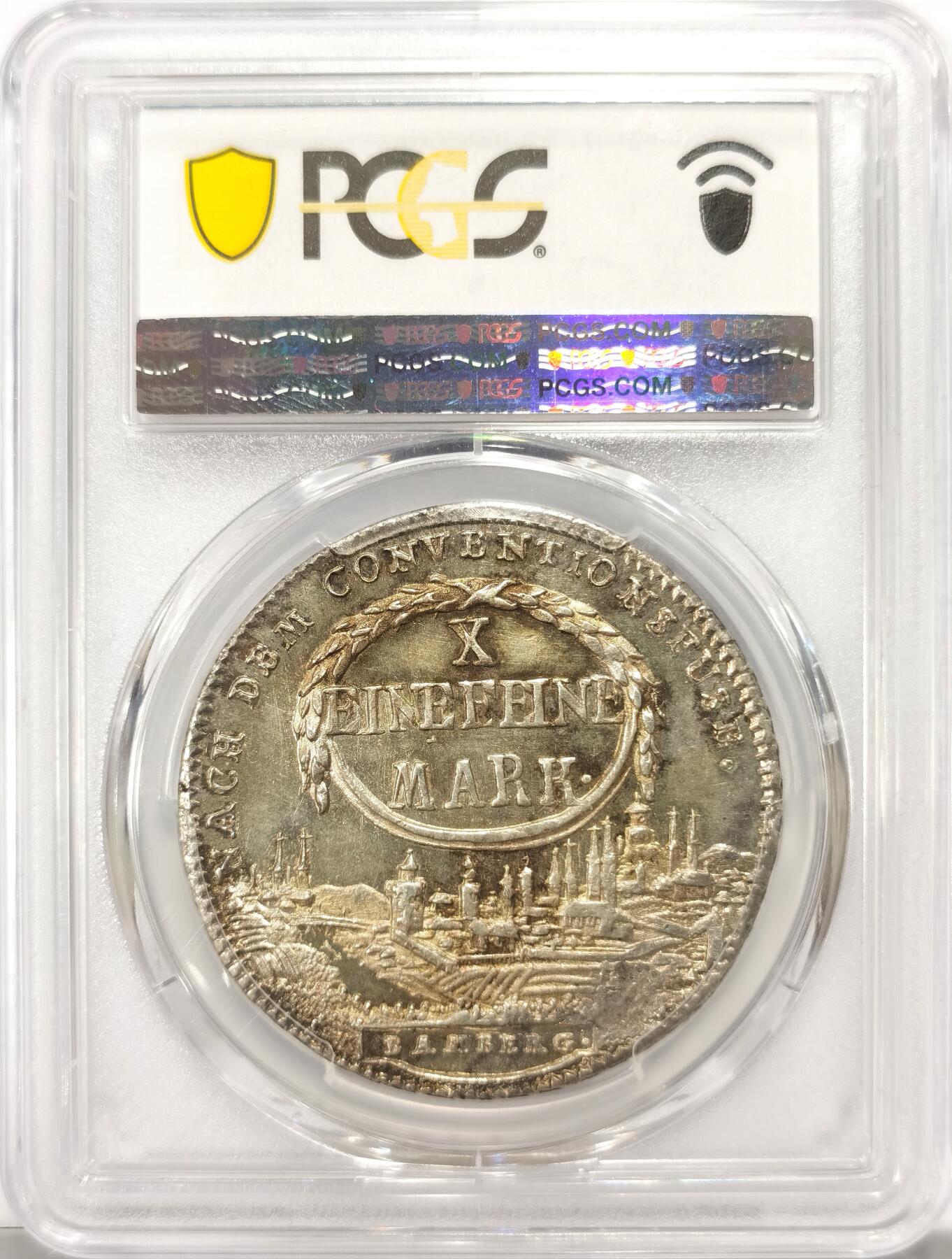 博洋堂“满目春色”三月精品专场暨第116期（全场包邮） PCGS MS62 1800年德国班贝格主教区景观泰勒大银币，亚军分数，PCGS官网封面币，五彩包浆状态极佳，珍稀的一年型品种，麦稀奇63分曾有35701元成交，此枚62分封面币再现，值得每一位藏家注目！