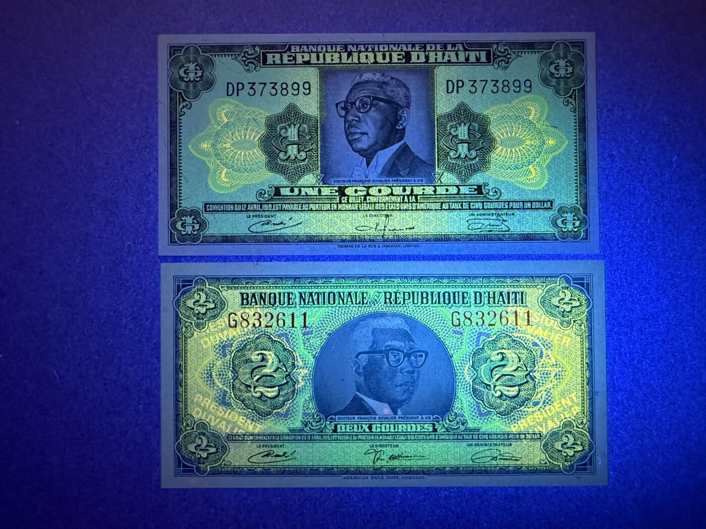 《艾美收藏》第193期-周日外币精品百拍 海地1、2古德2张 UNC 1919年老版本 无4