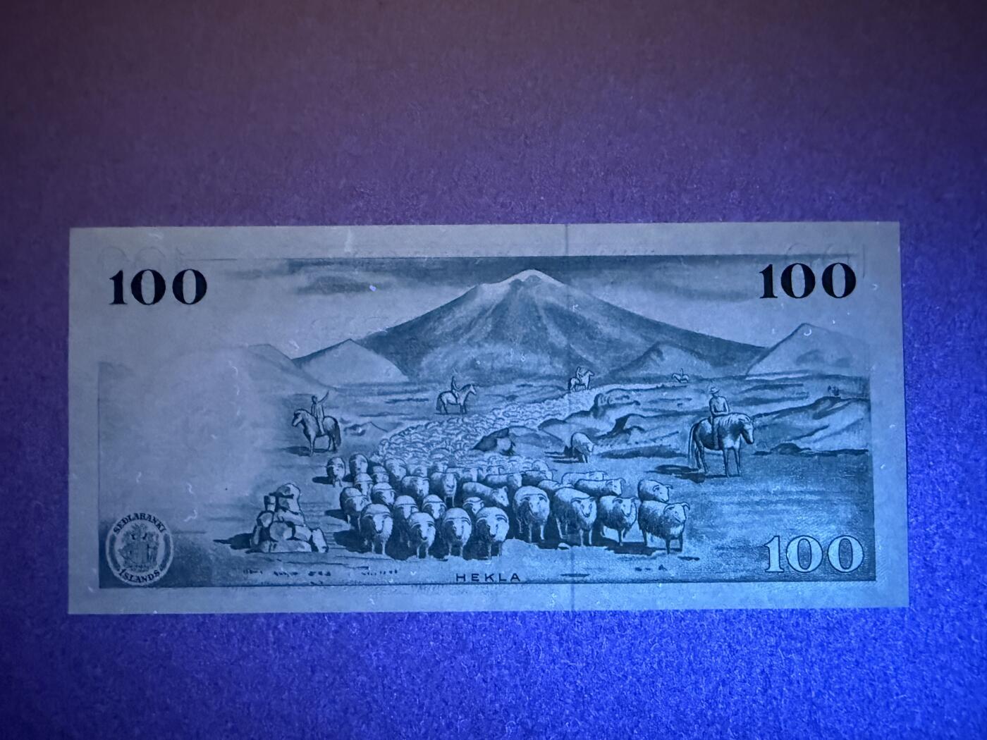 《艾美收藏》第193期-周日外币精品百拍 冰岛100克朗 UNC 1961年再版 冰岛银行家根拿松