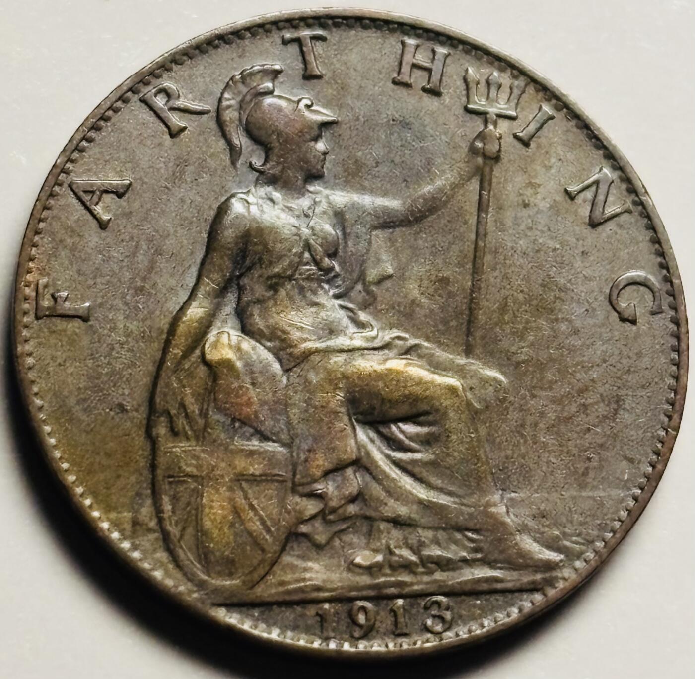 文馨钱币收藏第 233 场 1913 年英国乔治五世版法新铜币