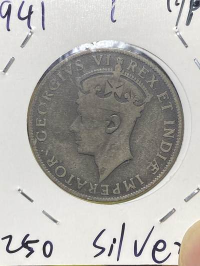 2025年第十八场(总第四十四场）外国好品散币(免佣金) - 英属东非1941年1先令银币(乔治六世第一版，少见I标印度孟买造，Type 1、KM#28. 1)