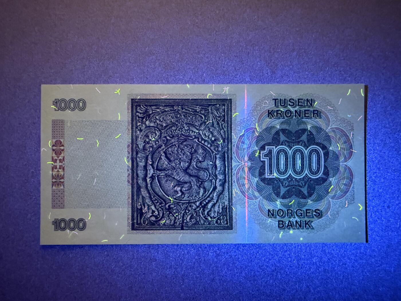 《艾美收藏》第193期-周日外币精品百拍 挪威1000克朗 UNC 1990年 挪威民族主义政治领袖发尔森 无4