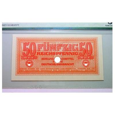 PMG MS65 德国第三帝国1942年展翅鹰50芬尼 原光挺版 - PMG MS65 德国第三帝国1942年展翅鹰50芬尼 原光挺版