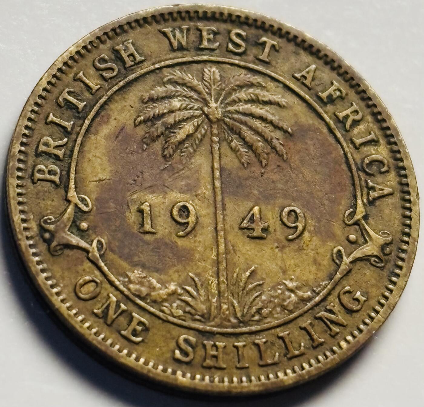 文馨钱币收藏第 233 场 少见美品 1949 年英属锡兰 1 先令铜币，乔治六世版