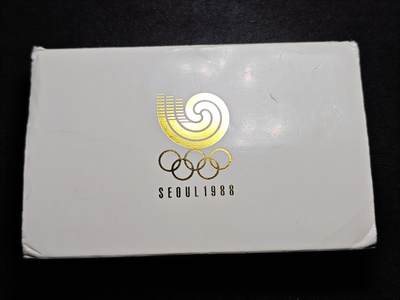 KK钱币收藏小铺 套币专场 2月预留时间 周末发货 -  韩国奥运纪念精制银币2枚套，重50.4克 925高银