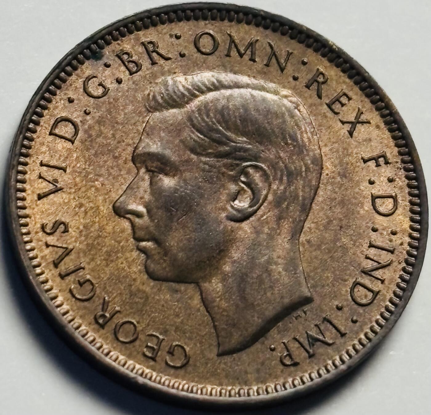 文馨钱币收藏第 233 场 铜光色美品 1948 年英国乔治六世版法新铜币
