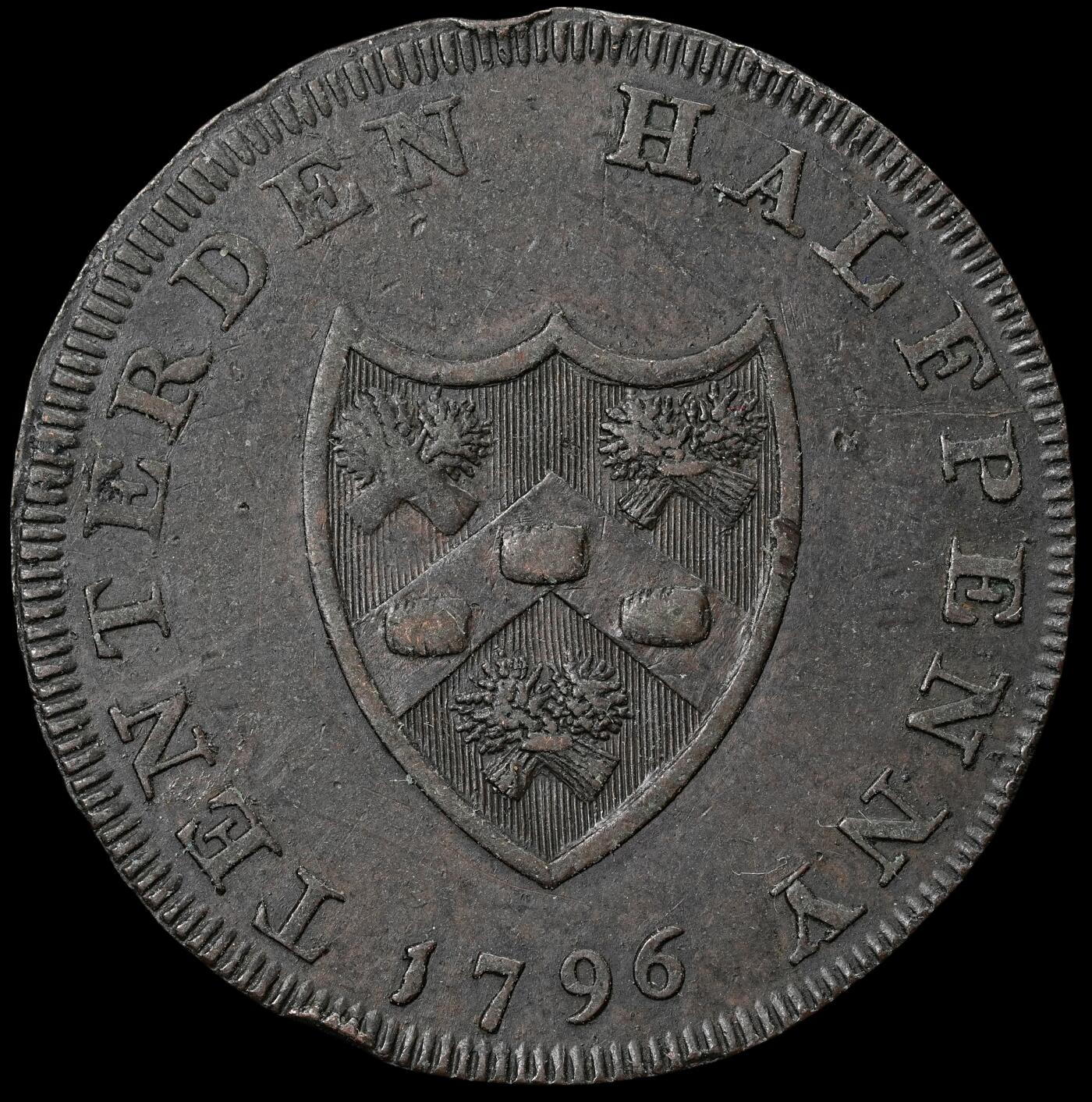 修遠堂世界钱币第六十三期 1796年英国坦特登1/2便士代用币 9.41g