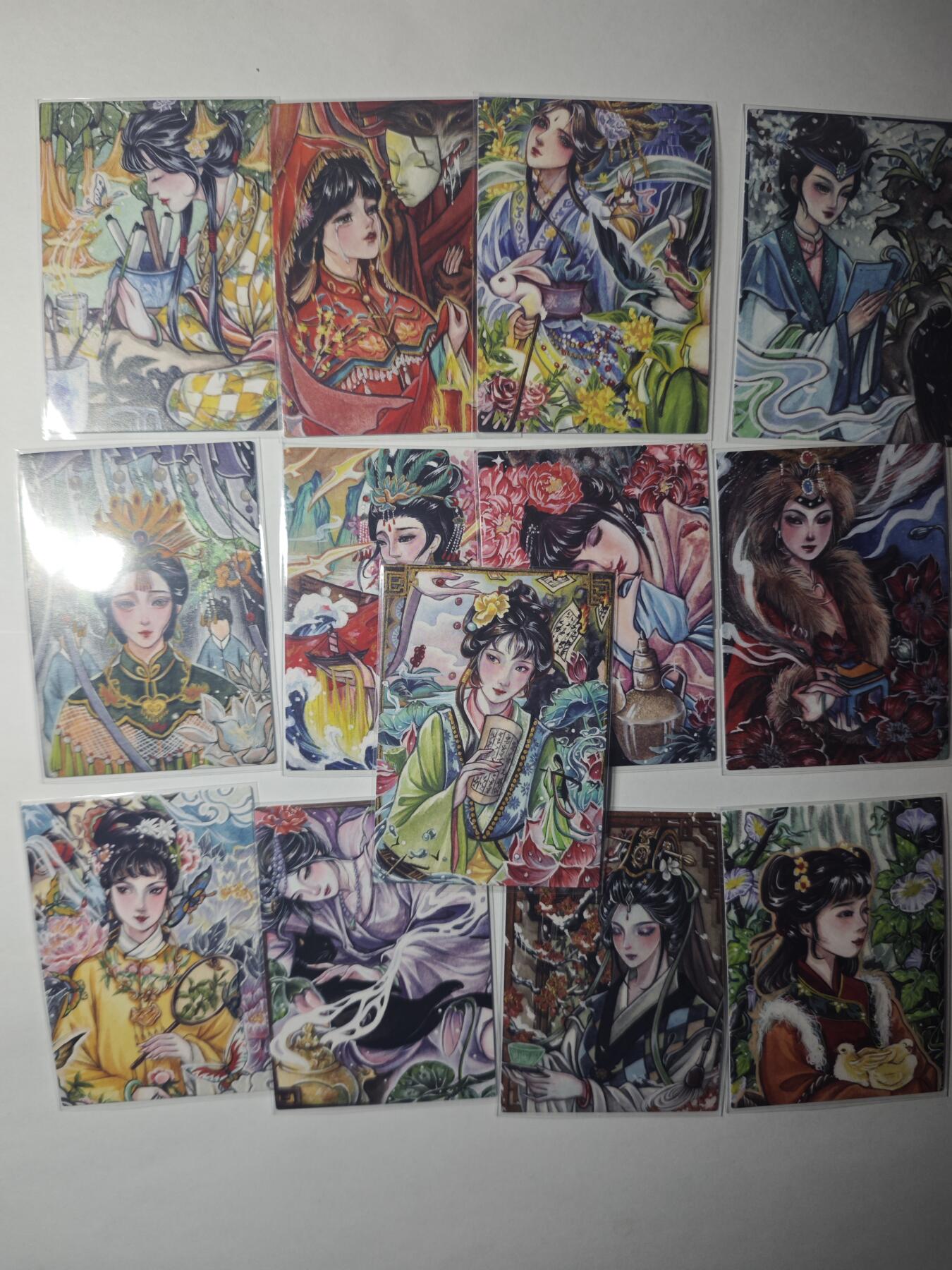 开心玩卡，快乐生活(第二期) 香山文创 黄诗语绘红楼梦十二金钗+中秋纪念卡，13张磨砂普卡