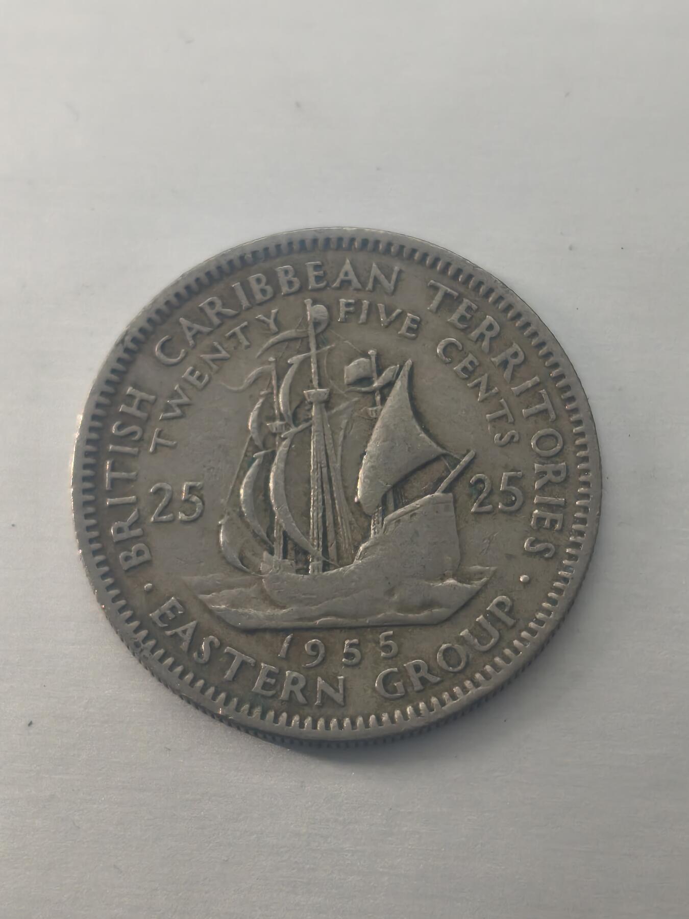 Krab外币市集Vol.7 东加勒比1955年25分
