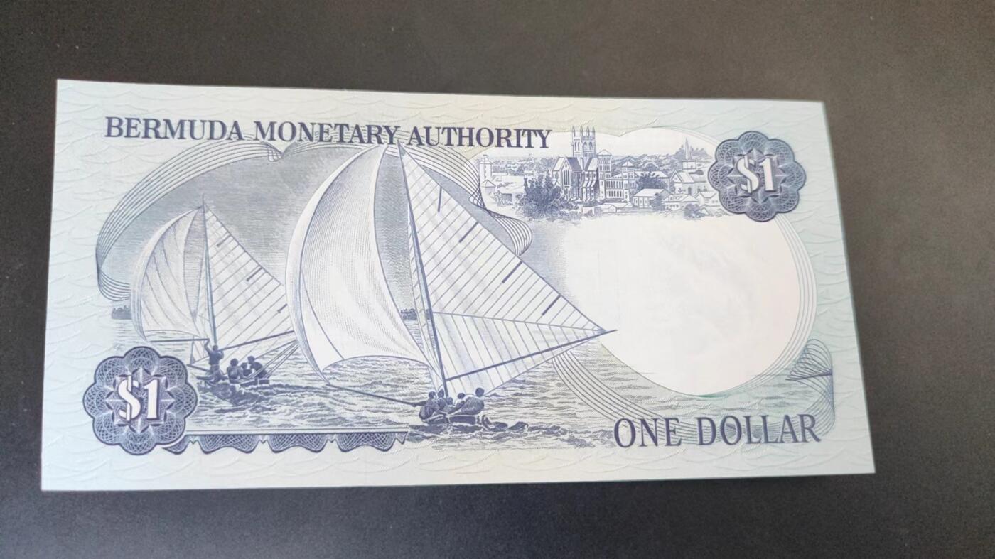 全新unc，百慕大1988年1元纸币