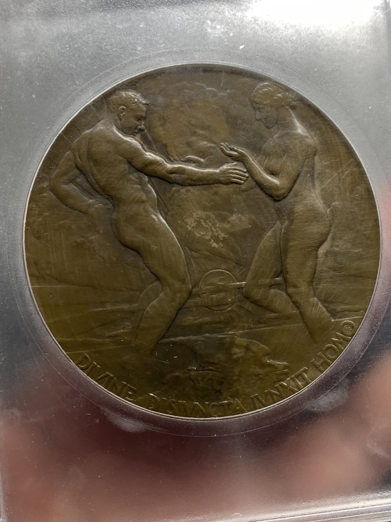 《竞宝斋》第367场 周日，周一 2场连拍 （全场包邮） PCGS MS63 巴拿马1915年世博会奖牌，包浆温润，附带原盒，世博会的名誉品种，老藏家出品，PCGS加大盒。