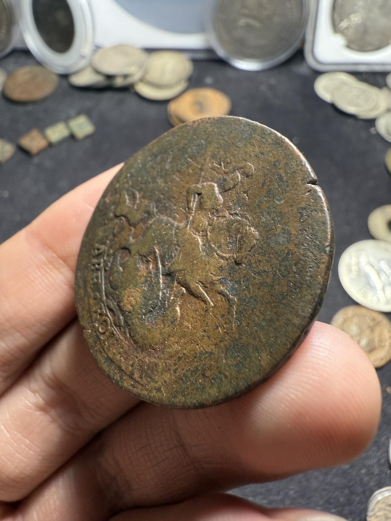 南宋泉阁俄币 外币 国币 专场第八期 沙俄 1766年 叶卡捷琳娜二世2戈比铜币 СПM厂 彼得堡造币厂 少见 复打 正面圣乔治屠龙 通货