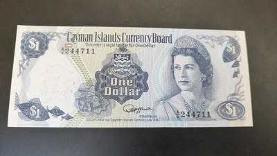 全新unc，开曼群岛1974年一元纸币 - 全新unc，开曼群岛1974年一元纸币