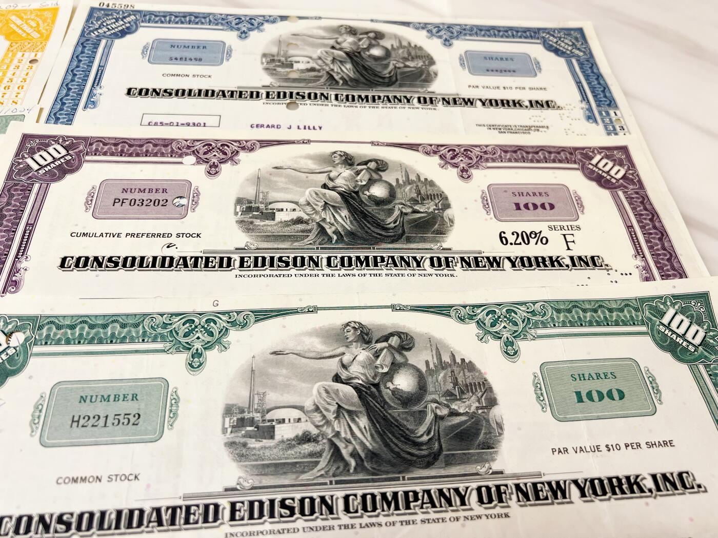 著名大公司世界500强企业爱迪生联合电气公司股票6张不同雕刻版印制- 美钞公司雕刻作品发烧友- 美钞公司雕刻作品发烧友- 麦稀奇