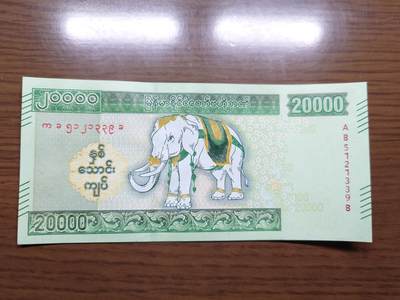 免佣金～1996年巴哈马 1，缅甸白象20000纪念钞，2006挪威100等剩货团购任选 2023年缅甸白象20000 纪念钞全新绝品无47尾号339