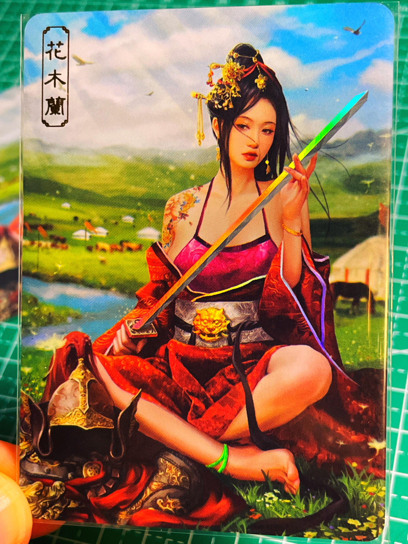 显眼宝第八期 私人收藏欣赏一下吧 【限编223号】卡将绝代芳华 花木兰  一套三张  金彩工艺