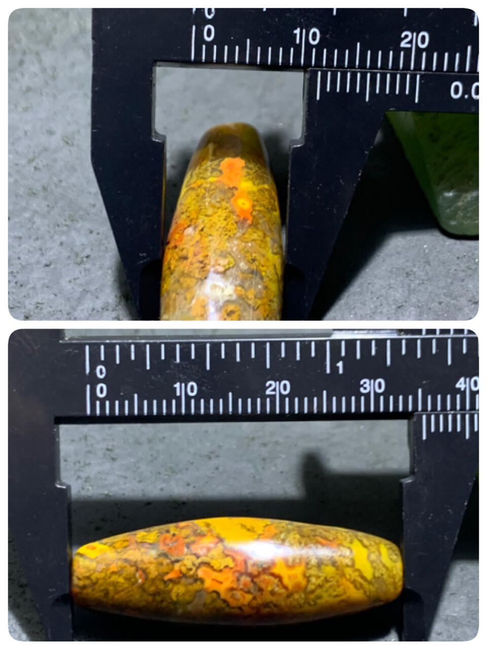 罕见黄金草花纹战国红玛瑙随形桶珠一个
