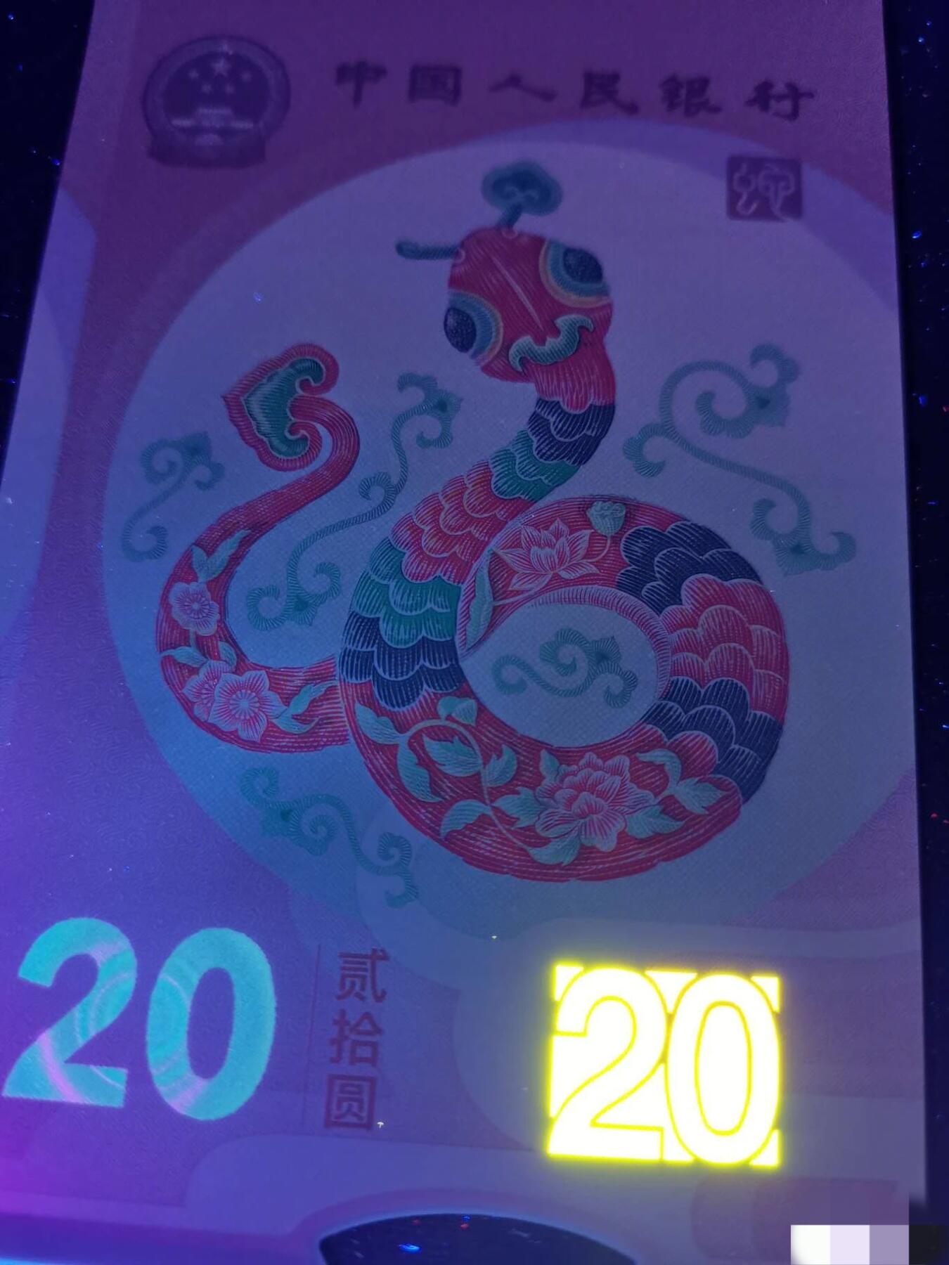 【2025年蛇年贺岁纪念钞、豹子身葫芦号J002221670】单张