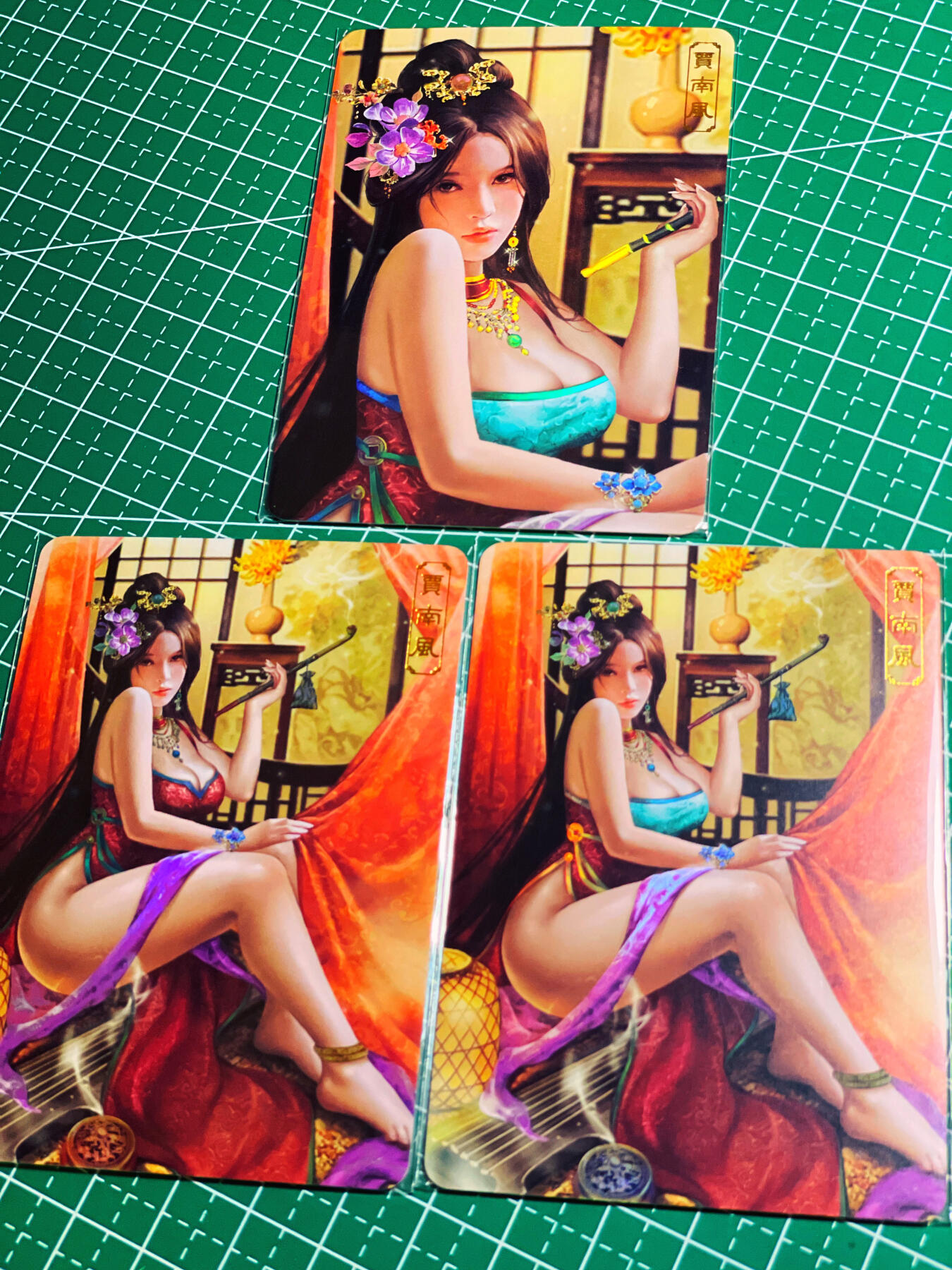 显眼宝第八期 私人收藏欣赏一下吧 【限编037号】卡将绝代芳华 贾南风  一套三张  金彩工艺