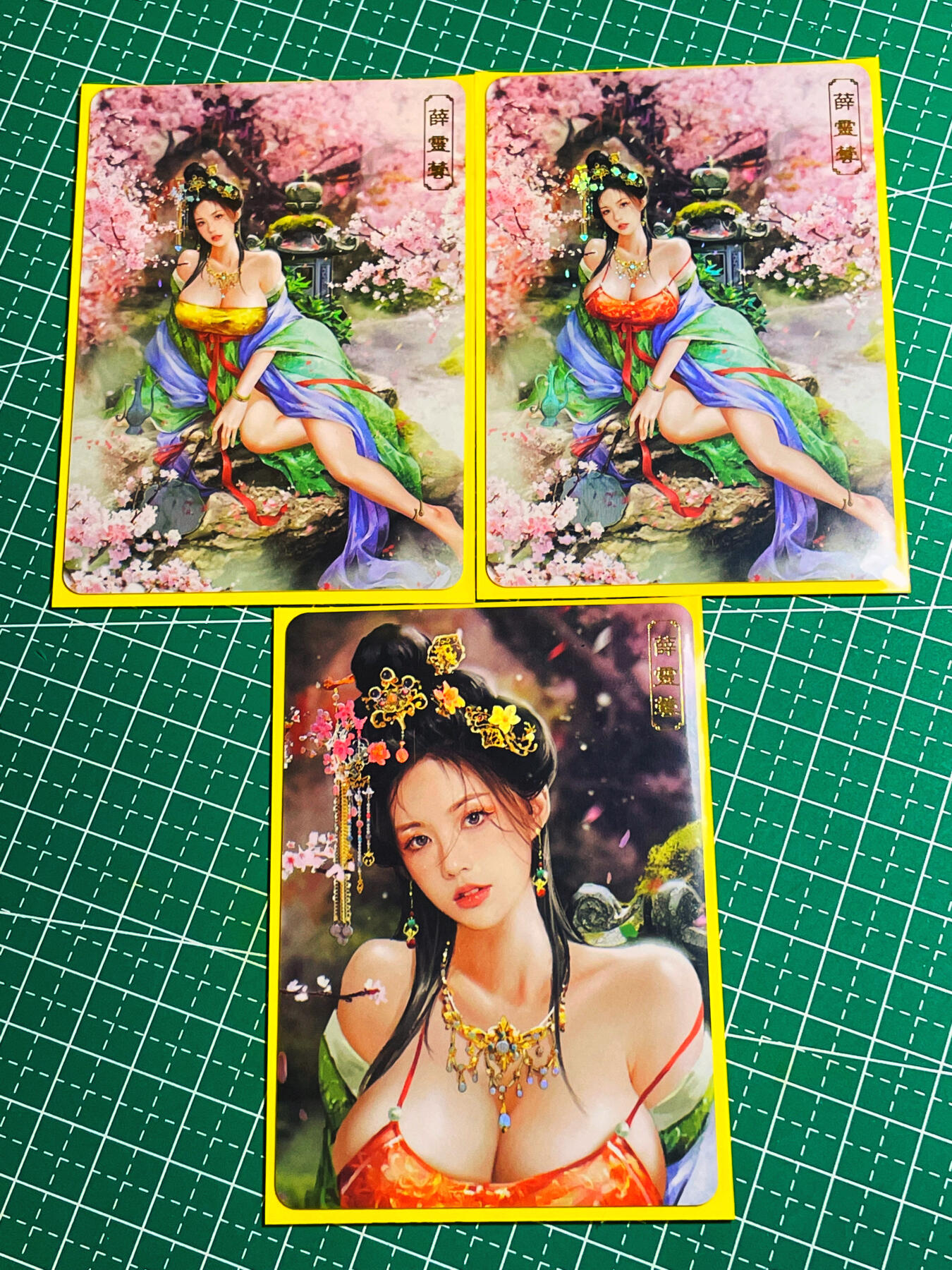 显眼宝第八期 私人收藏欣赏一下吧 【限编352号】卡将绝代芳华 薛灵芸 身材颜值no.1 一套三张  金彩工艺 全网稀有