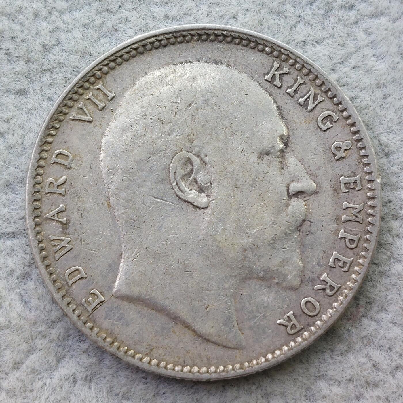 英属印度1904年B标爱德华七世1卢比银币