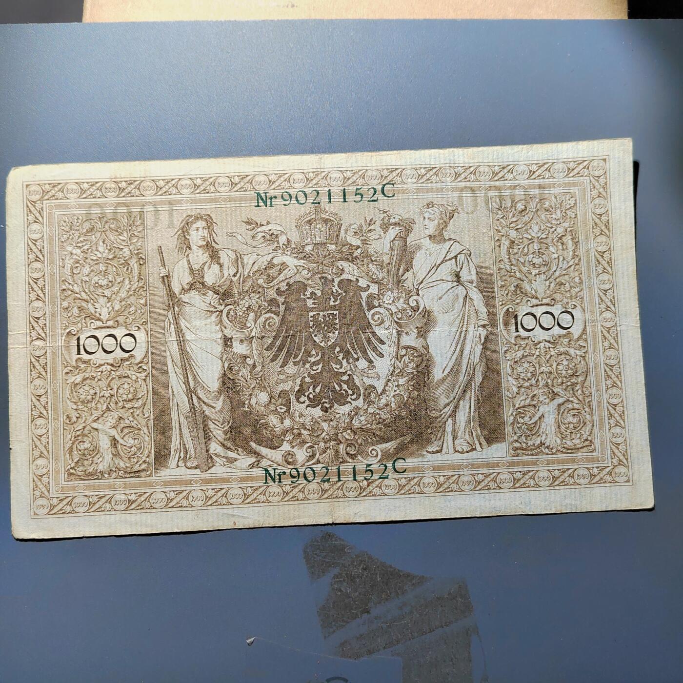 PCAI钱币2-298  各类纸币小专场 德国1000