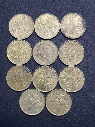 【币观天下】第303期钱币拍卖-散币1元加价低佣金场2025.4.5周六晚上6点半场长期征集拍品 - 澳门5毫铜币11枚一组