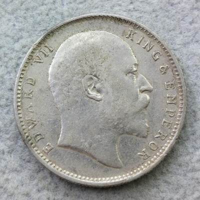 英属印度1907年（c）标爱德华七世1卢比银币 - 英属印度1907年（c）标爱德华七世1卢比银币