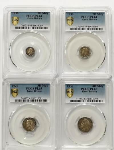 博洋堂世界钱币拍卖第117期（全场包邮） - PCGS PL64-65 英国1936年乔五濯足币一套，key-date。