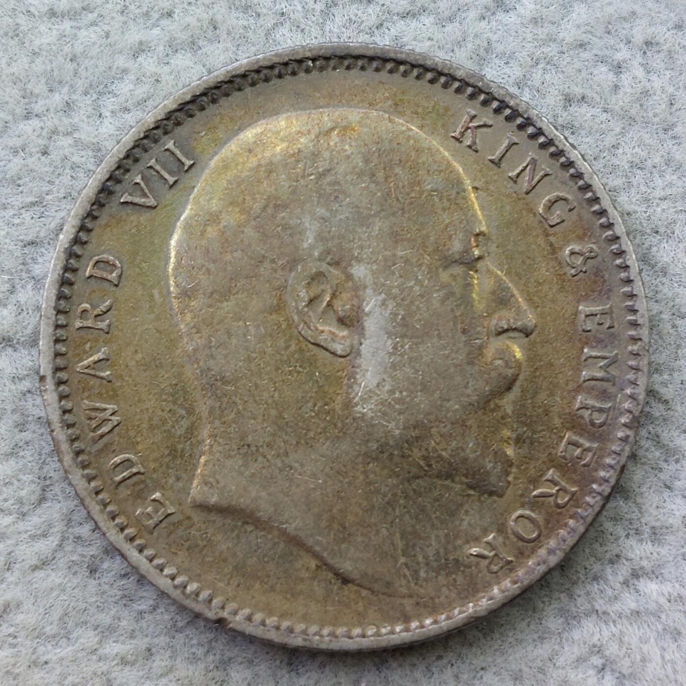 英属印度1904年（c）标爱德华七世1卢比银币