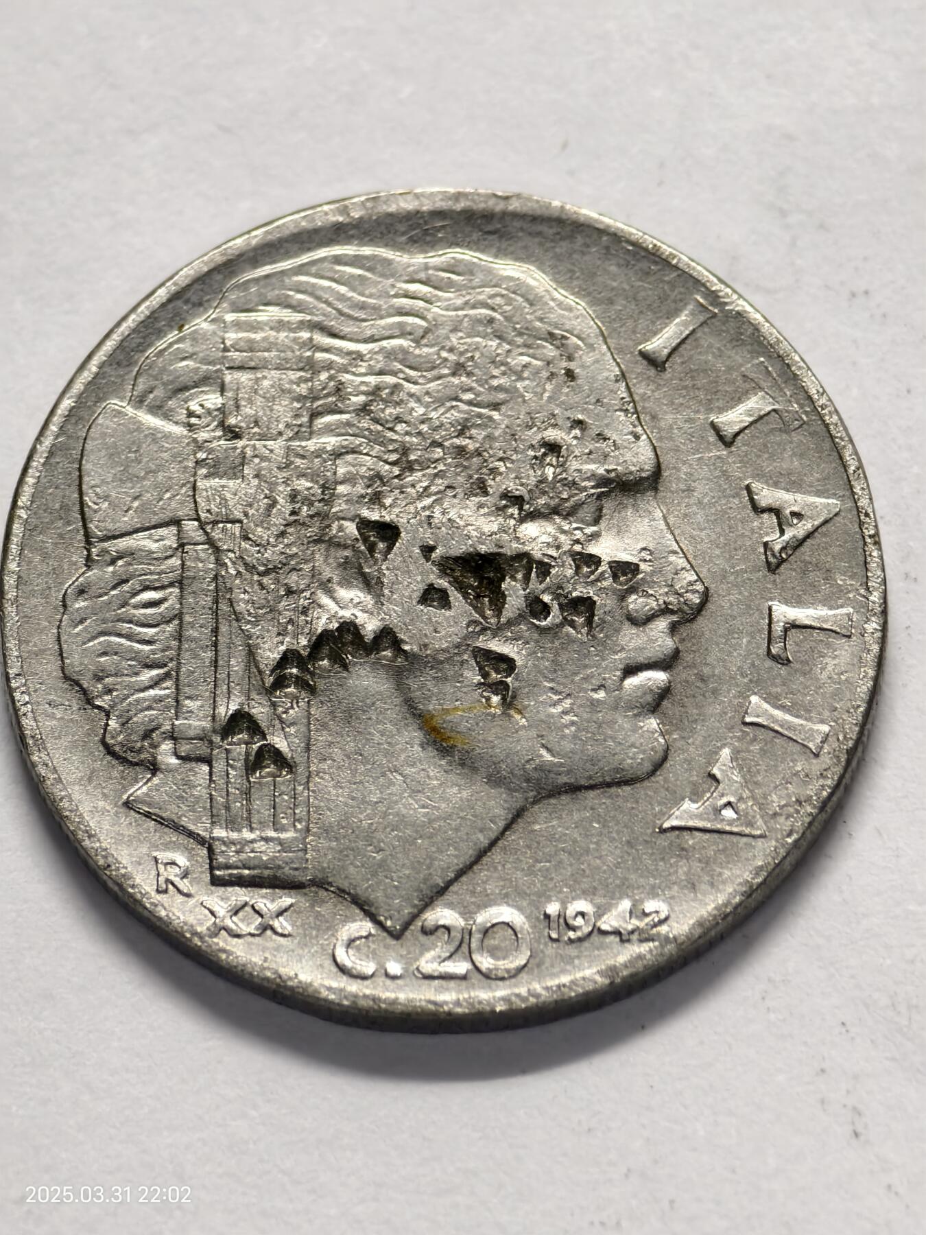 思丞收藏新店开张　散币第6场 0元起拍 可预留 意大利1942-20分