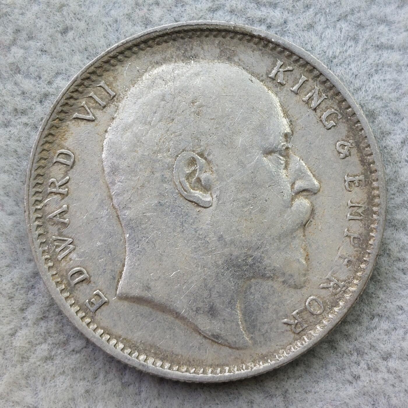英属印度1905年（c）标爱德华七世1卢比银币