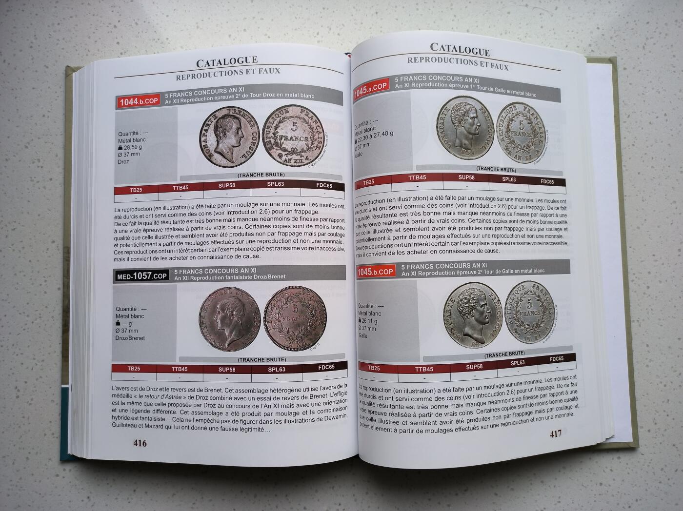 博洋堂世界钱币拍卖第117期（全场包邮） Le Franc样币系列之拿破仑一世样币目录，该领域集大成之作，精准把握拿一珍稀样币价值，避雷仿冒赝品，八五新，瑕疵如图。图书资料因具有可复制性，售出不退不换，顺丰陆运到付（运费根据距离10-16元不等）