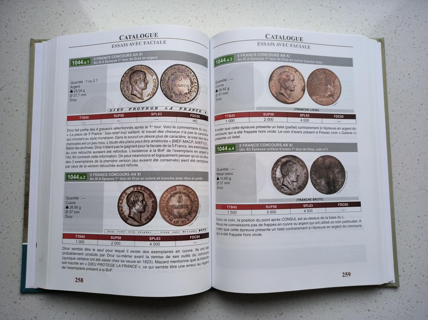 博洋堂世界钱币拍卖第117期（全场包邮） Le Franc样币系列之拿破仑一世样币目录，该领域集大成之作，精准把握拿一珍稀样币价值，避雷仿冒赝品，八五新，瑕疵如图。图书资料因具有可复制性，售出不退不换，顺丰陆运到付（运费根据距离10-16元不等）