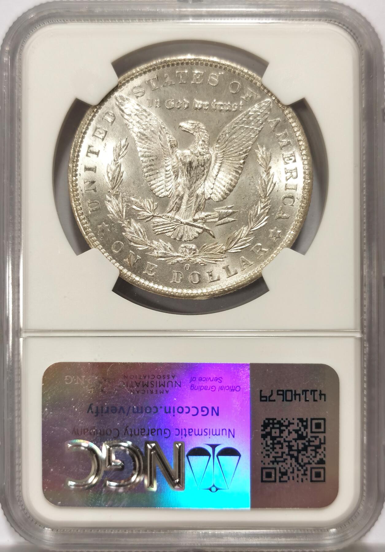 博洋堂世界钱币拍卖第117期（全场包邮） NGC MS64 美国1902年O版摩根银币，卷拆极品，光度极佳，较少见的年份，收藏级好品。
