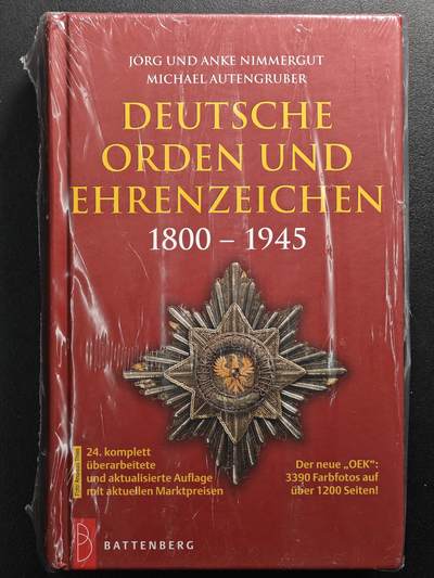 【德藏】世界币章拍卖第125期（拍品征集中~欢迎藏友联系） - 全新未拆封 最新版 第24版 德国1800-1945年勋章目录 全彩印刷 全书约1207页 硬壳精装