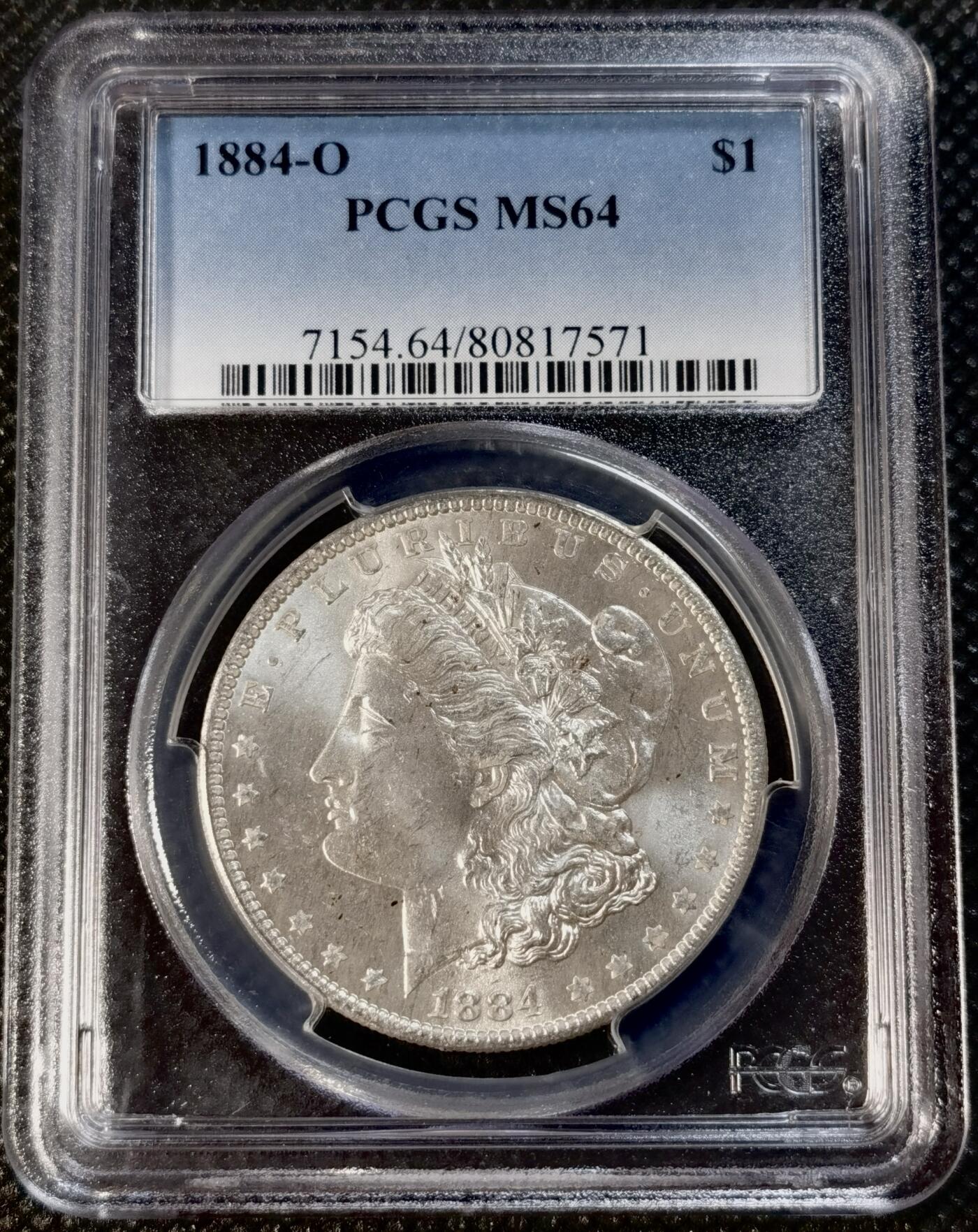 “银华永恒·摩根之光” 甄臻铺-摩根专场（第11期）送拍享返佣金等优惠多多 PCGS-MS64 1884年O版摩根