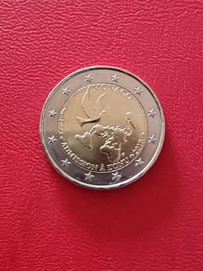 摩纳哥2013年入联20周年2E纪念币，原光卷拆品，详见图片，按图发货。 - 摩纳哥2013年入联20周年2E纪念币，原光卷拆品，详见图片，按图发货。