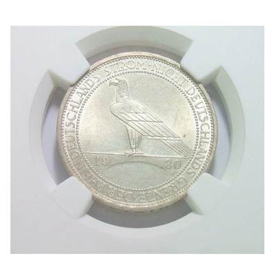 NGC UNC 德国魏玛1930年莱茵解放3马克纪念银币 开卷原光 - NGC UNC 德国魏玛1930年莱茵解放3马克纪念银币 开卷原光