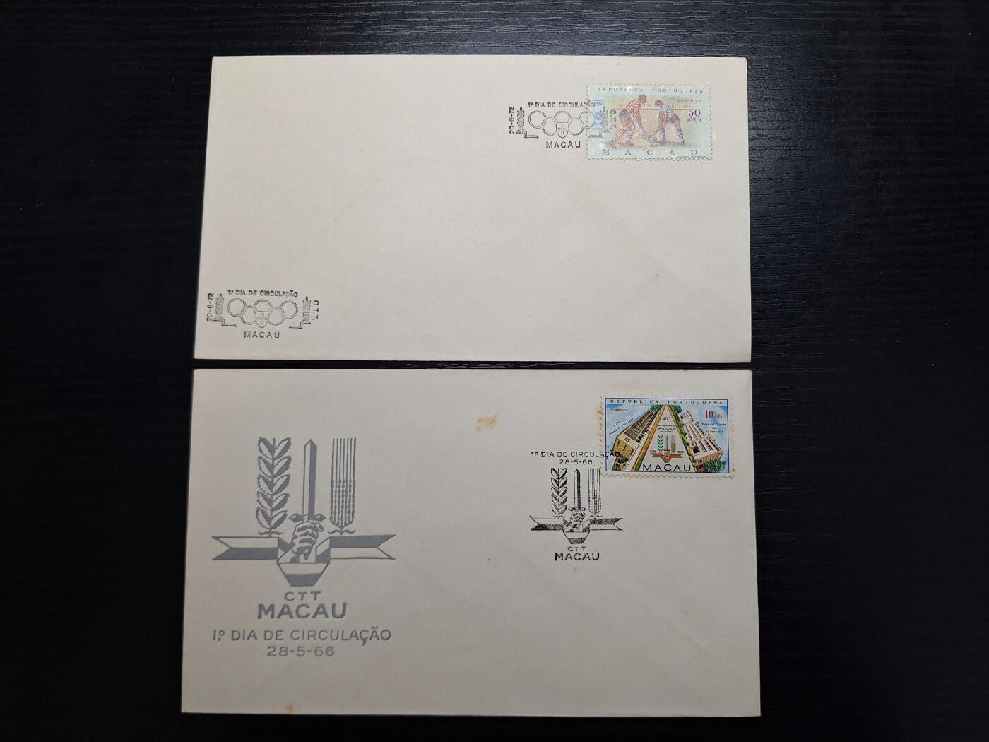 博彦收藏 AL 4月5日 8点邮票专场 澳门世界运动等首日封2套 有黄