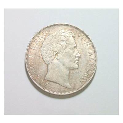 德国巴伐利亚1845年 路易维希双狮2盾大银币 初铸带原光 - 德国巴伐利亚1845年 路易维希双狮2盾大银币 初铸带原光