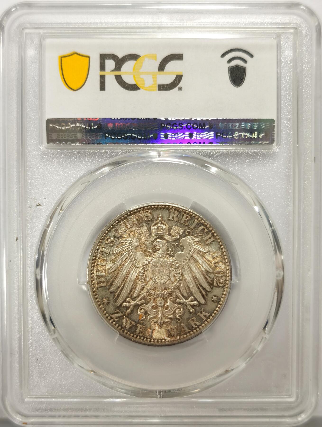 博洋堂世界钱币拍卖第117期（全场包邮） PCGS MS64 德国巴登1902年弗里德里希大公登基50周年2马克银币。