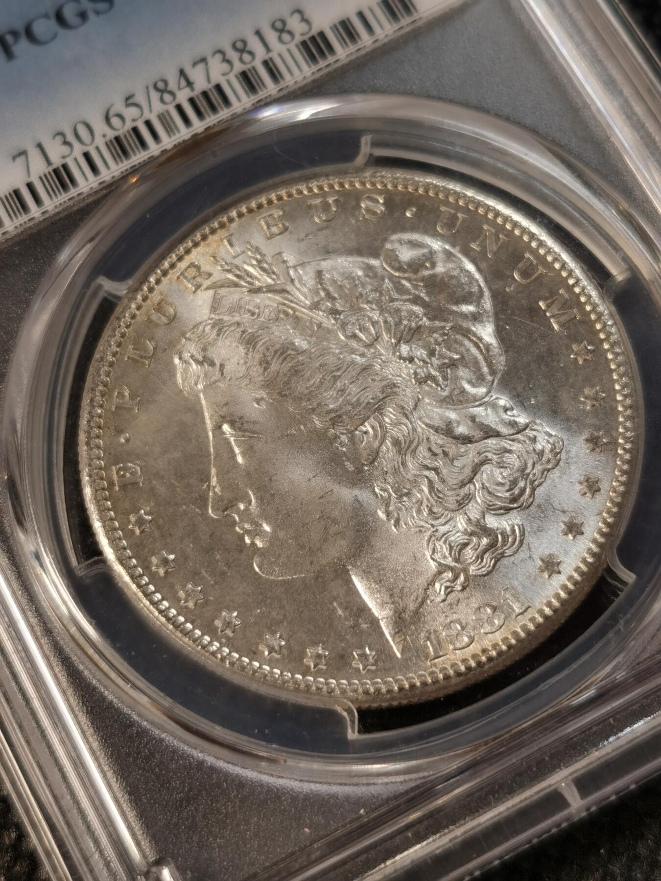 “银华永恒·摩根之光” 甄臻铺-摩根专场（第11期）送拍享返佣金等优惠多多 PCGS-MS65 1881年S版摩根，地板类精致