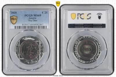 S&S Numismatic世界钱币-拍卖 第112期  - 获奖币*奥地利2020年 大数据 25欧元银+铌双色纪念币盒证齐全，PCGS MS69