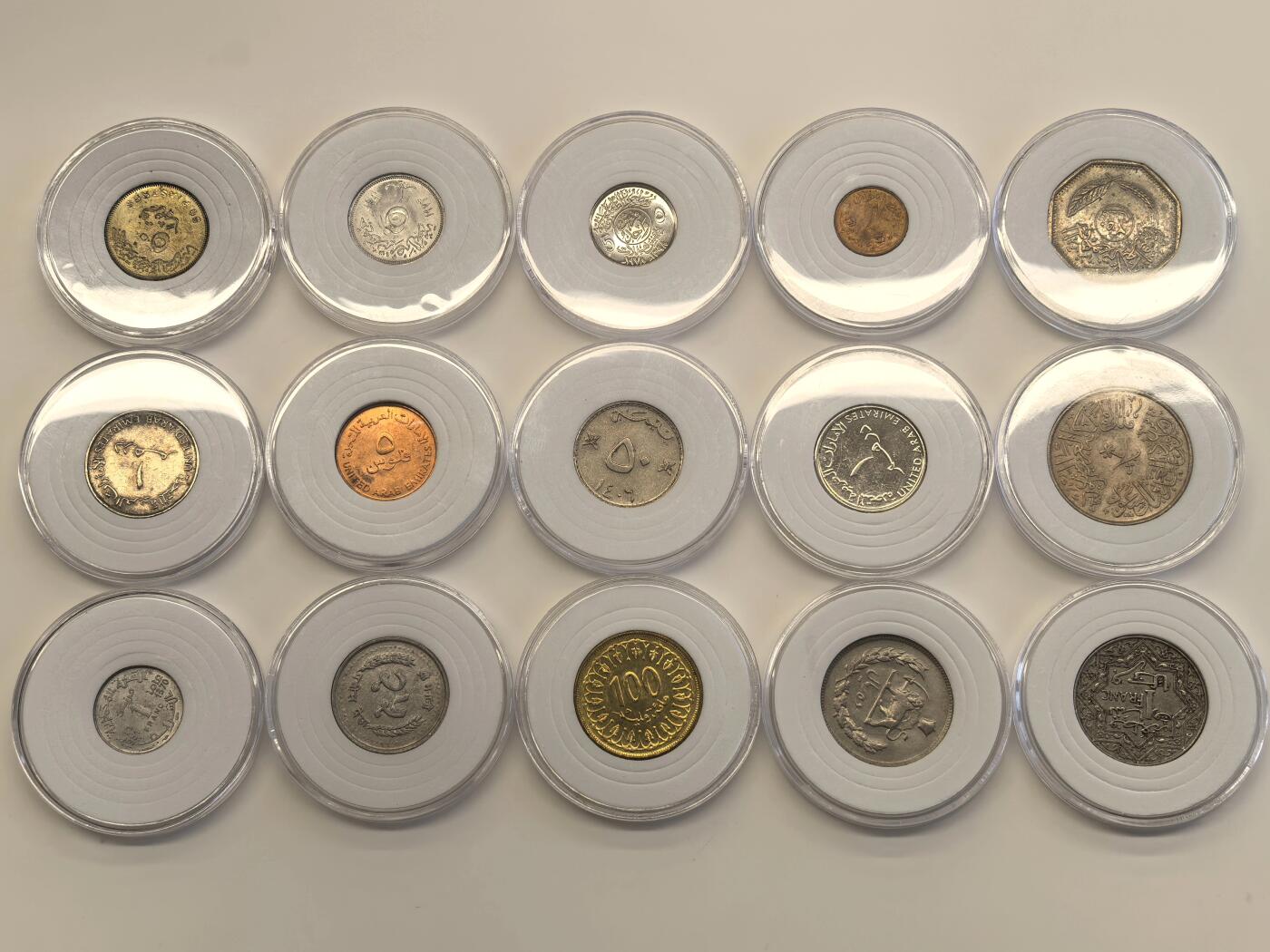 博洋堂世界钱币拍卖第117期（全场包邮） 阿联酋 阿曼 伊朗 摩洛哥 埃及 伊拉克 沙特 共15枚硬币